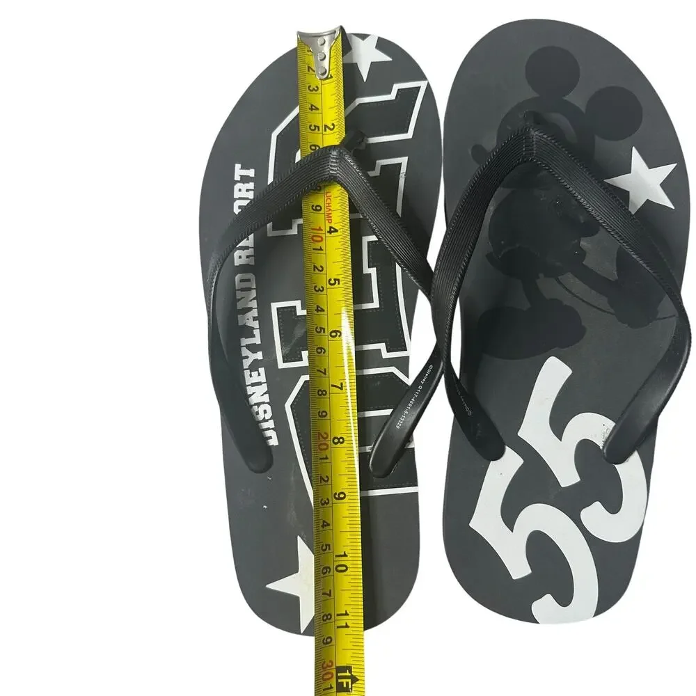 Disneyland Resort DLR 55 Mickey Mouse Flip Flops Black Men’s Size 11